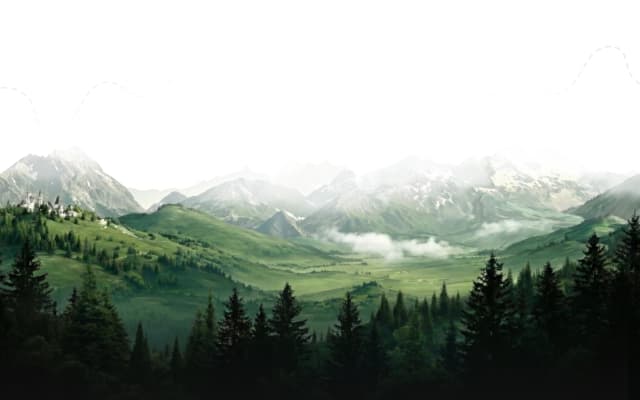 Mountain landscape with travel memories aesthetic
