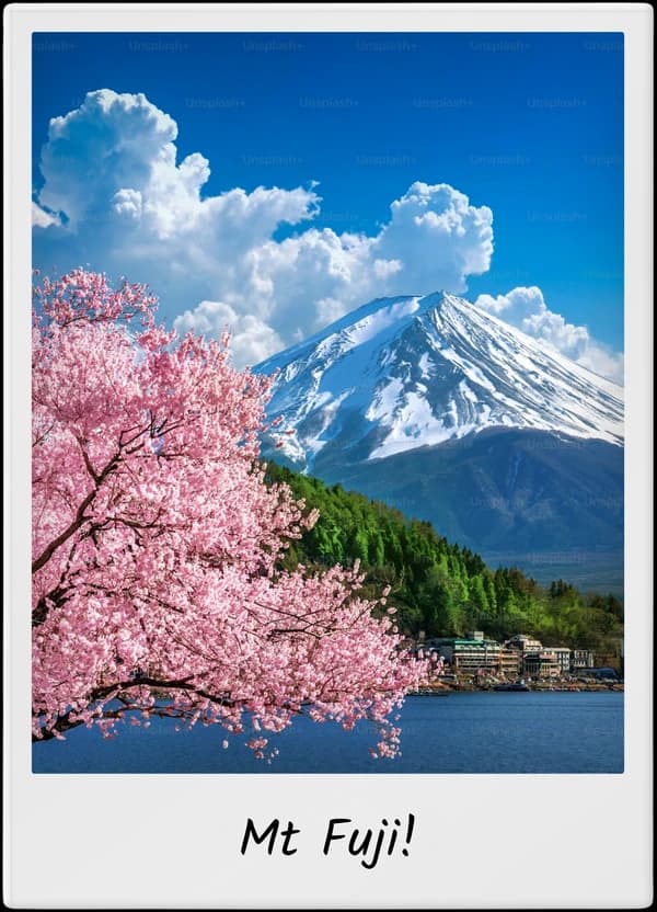 Mount Fuji photograph added to a shared TripMemo TripBook