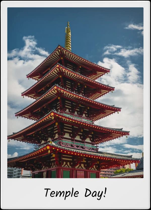 Temple photograph added to a shared TripMemo TripBook
